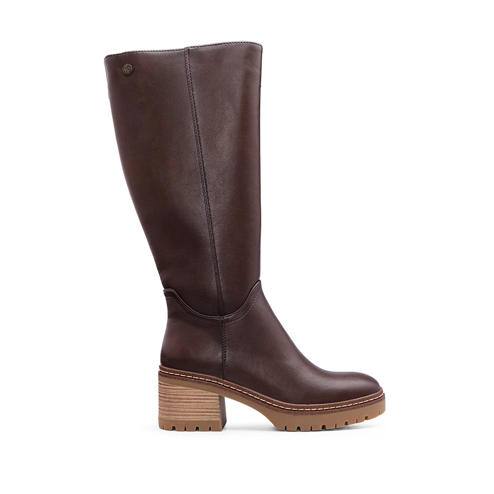 Bota Salto Médio Mulher Castanho