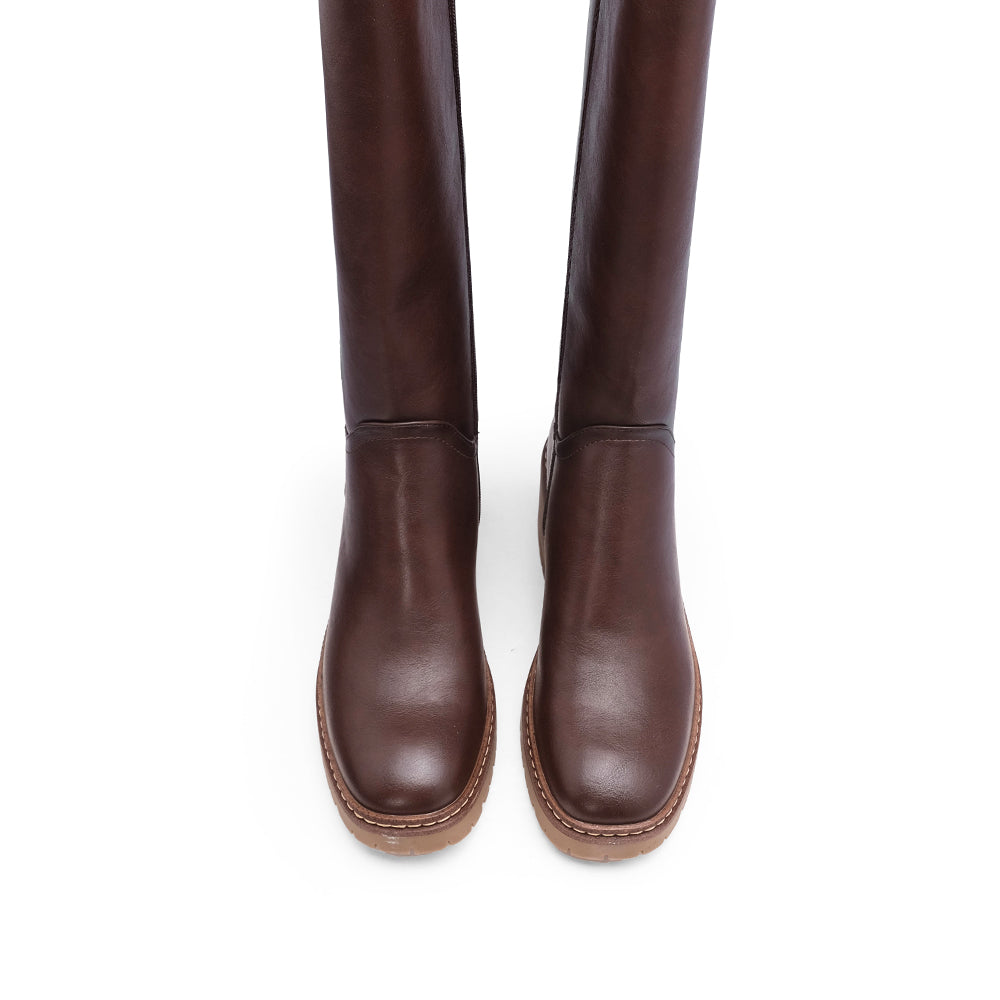 Bota Salto Médio Mulher Castanho