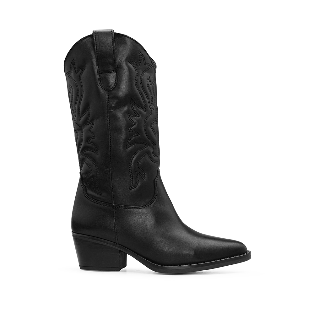 Bota Texana Mulher Pele Preto