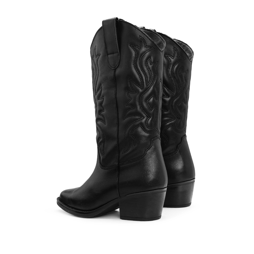 Bota Texana Mulher Pele Preto
