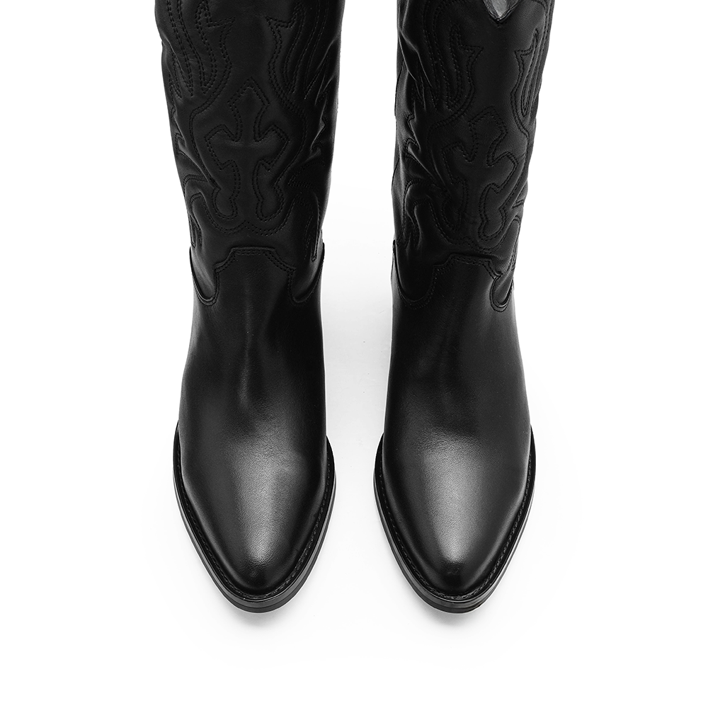 Bota Texana Mulher Pele Preto