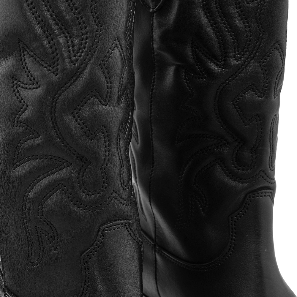 Bota Texana Mulher Pele Preto