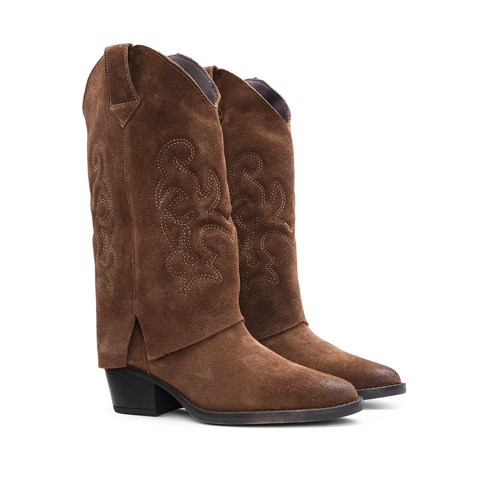 Bota Polaina Mulher Camurça Tabaco