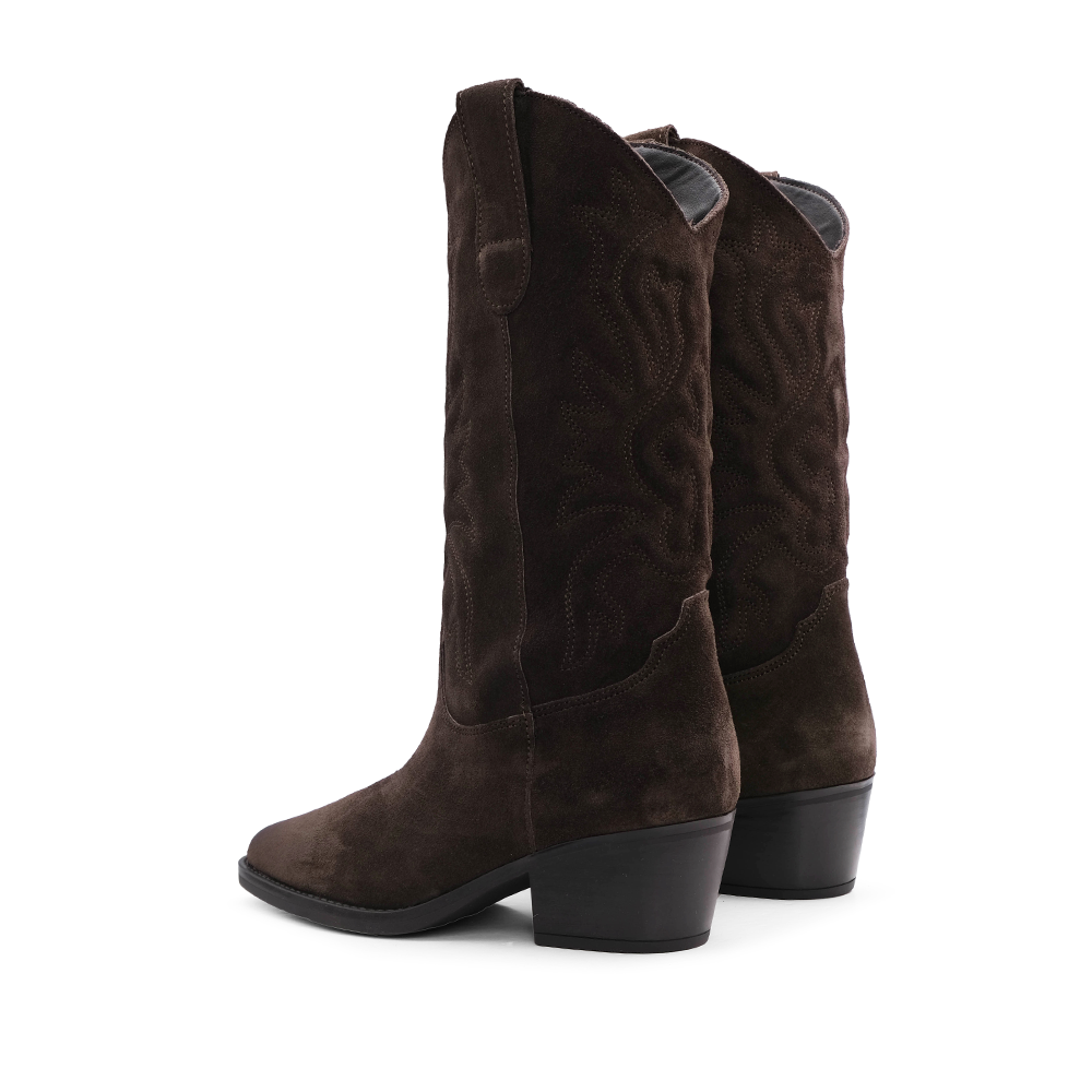 Bota Texana Mulher Camurça Castanho