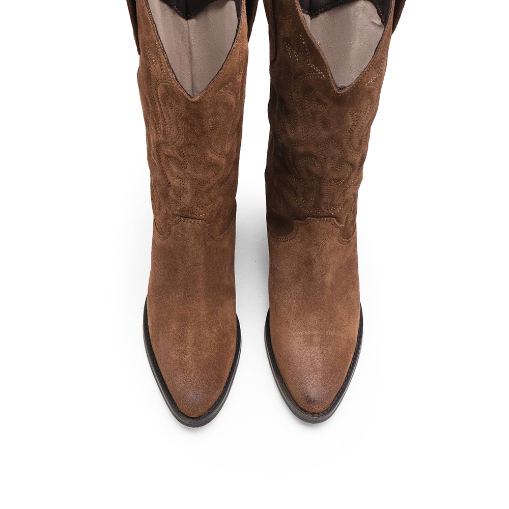Bota Texana Mulher Camurça Tabaco