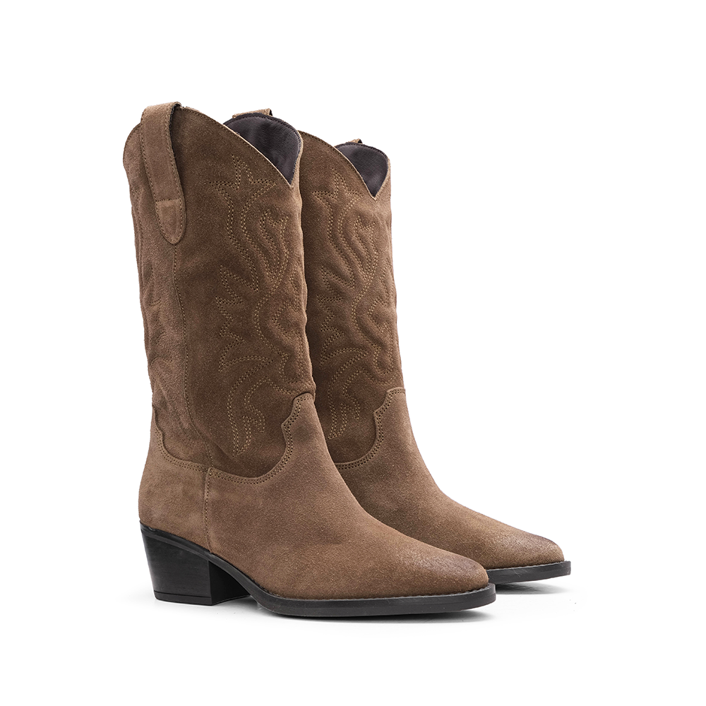 Bota Texana Mulher Camurça Terra
