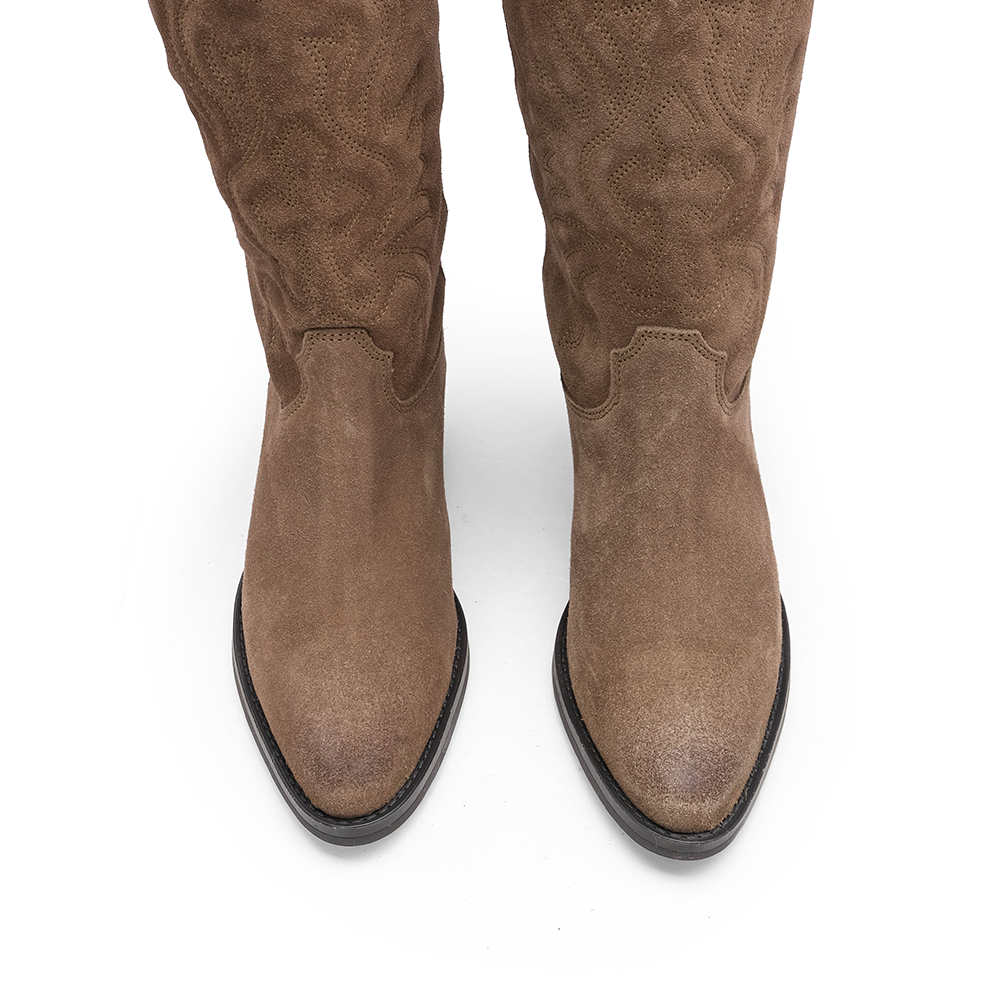 Bota Texana Mulher Camurça Terra