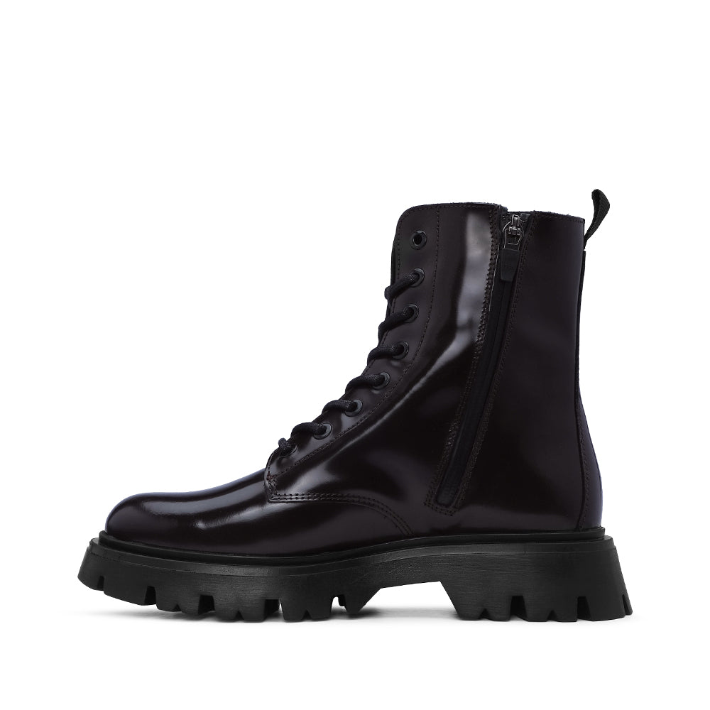 Botim Casual Mulher Polido Bordeaux