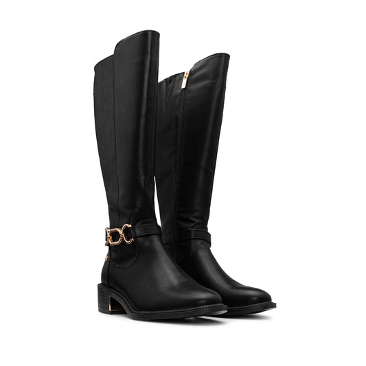 Bota Cano Alto Mulher Preto