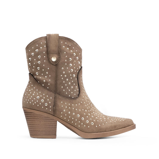 Botim Salto Alto Mulher Taupe