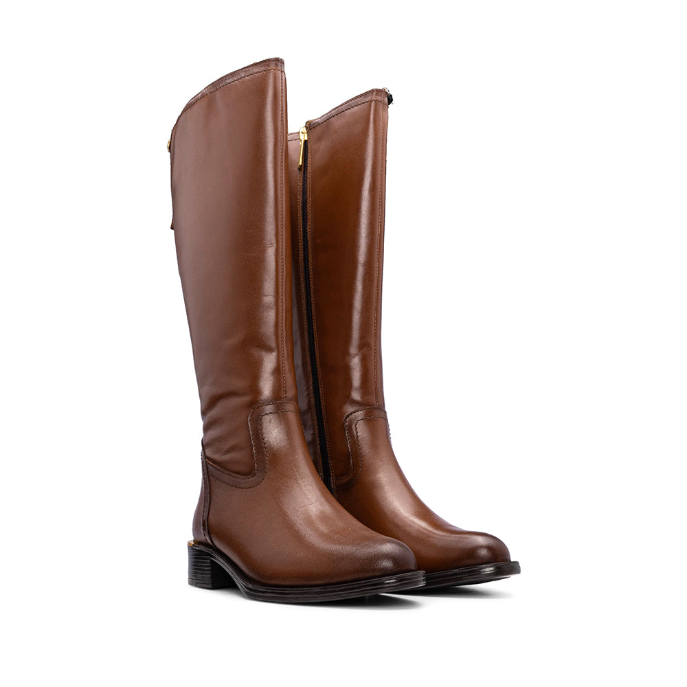Bota Cano Alto Mulher Camel