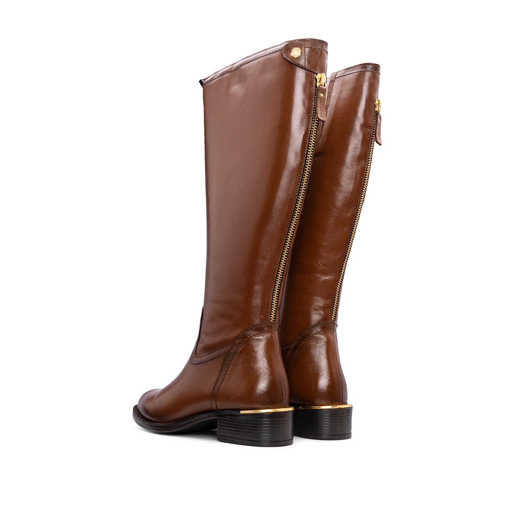 Bota Cano Alto Mulher Camel