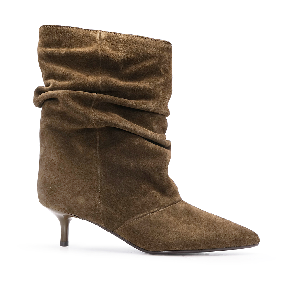 Bota Salto Médio Mulher Camurça Kaky