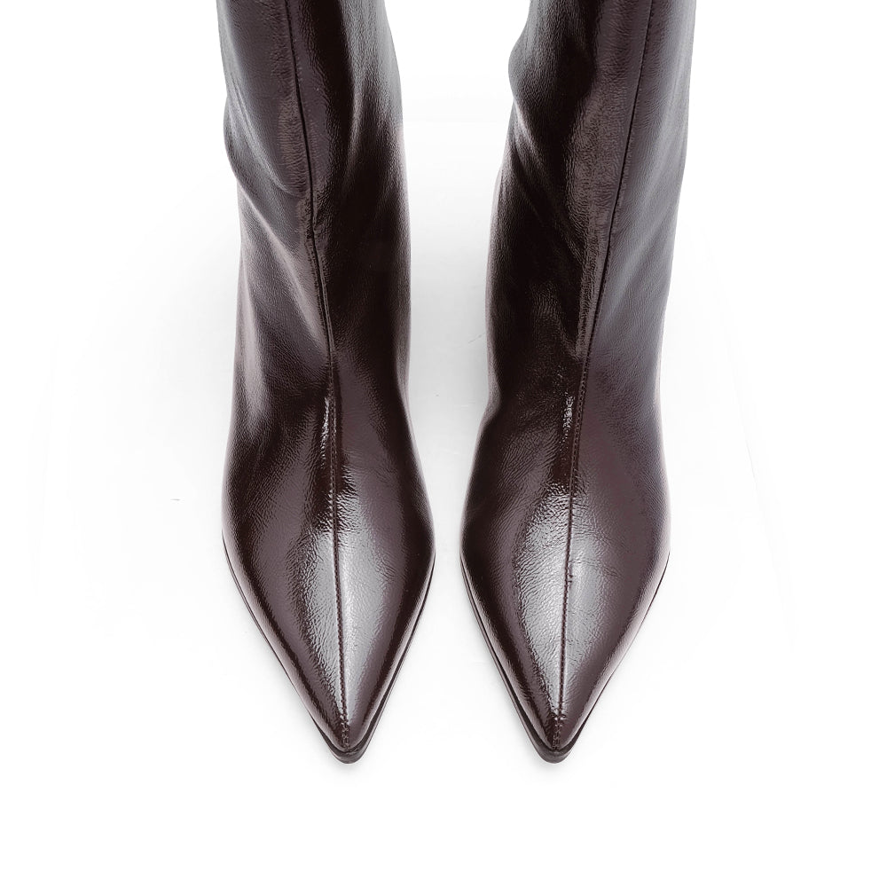 Bota Cano Alto Mulher Bordeaux