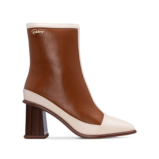 Botim Salto Alto Mulher Camel