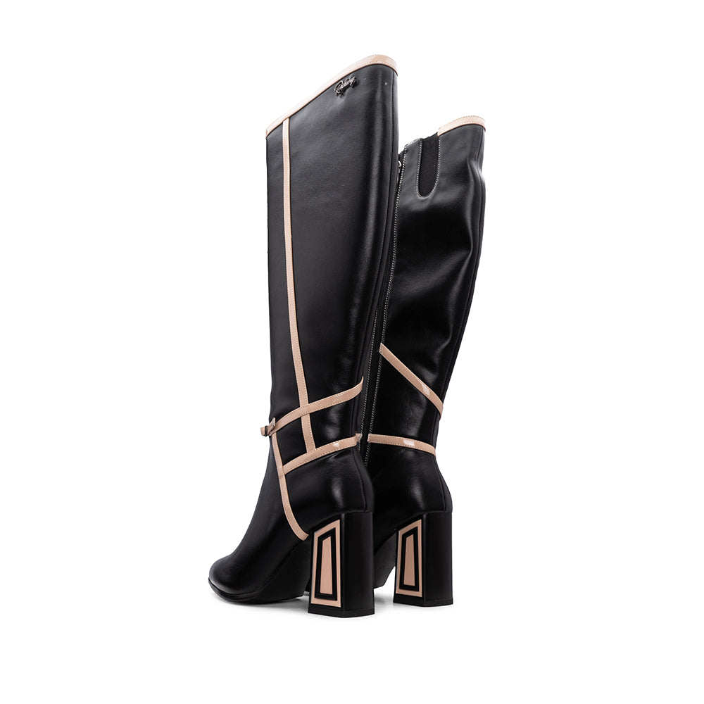 Bota Cano Alto Mulher Preto