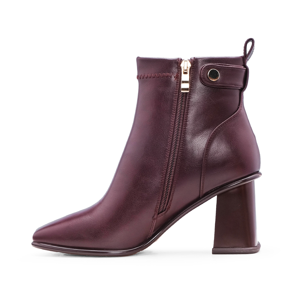 Botim Salto Alto Mulher Bordeaux