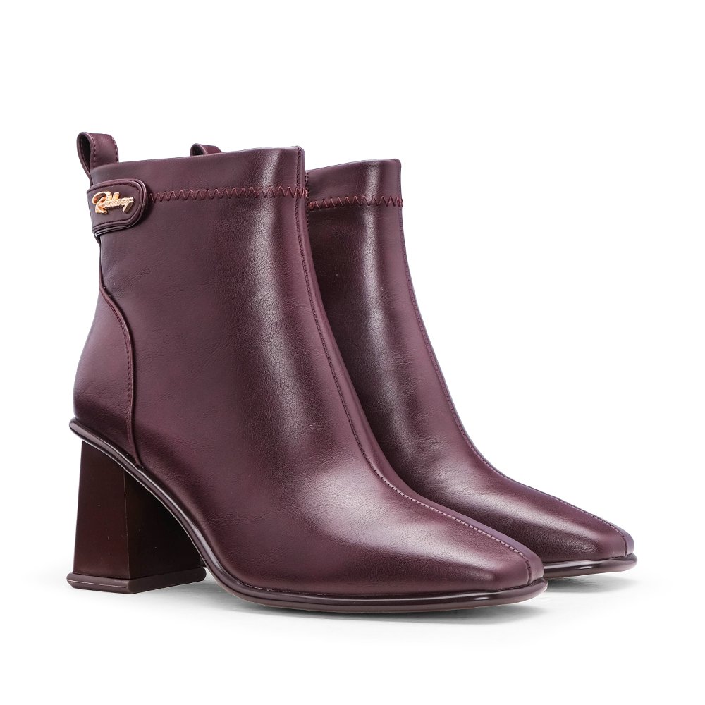 Botim Salto Alto Mulher Bordeaux