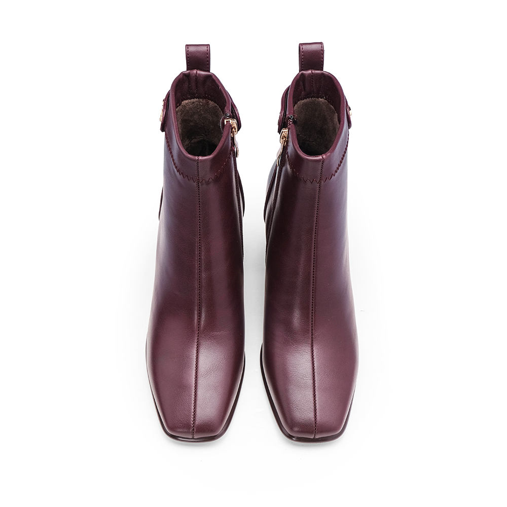 Botim Salto Alto Mulher Bordeaux