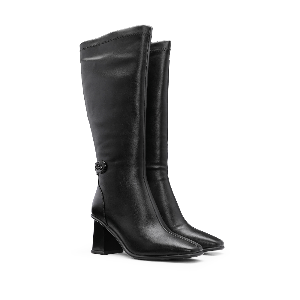Bota Cano Alto Mulher Preto