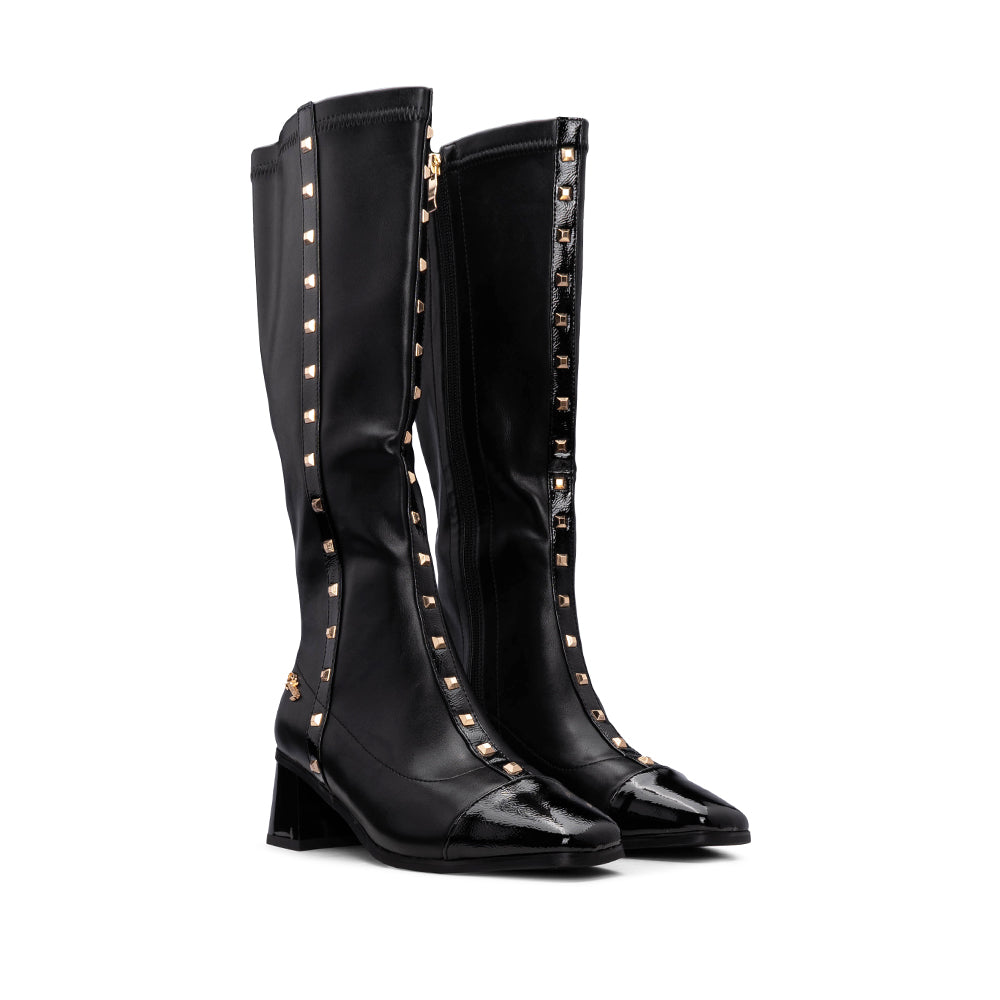 Bota Cano Alto Mulher Preto