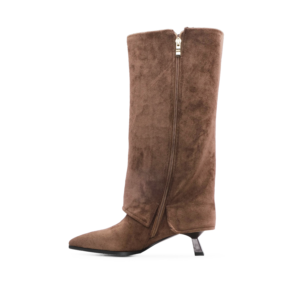 Bota Cano Alto Mulher Castanho