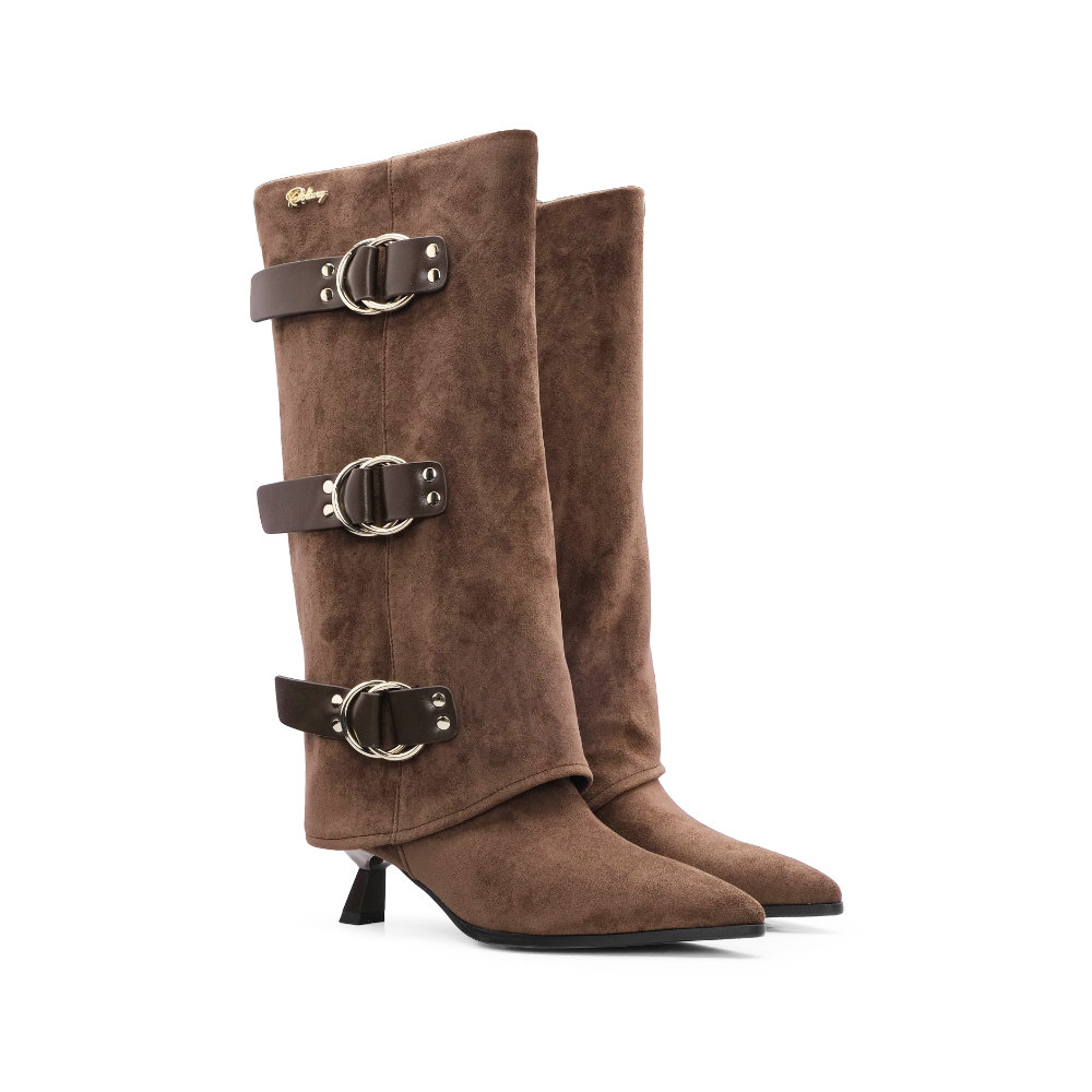 Bota Cano Alto Mulher Castanho