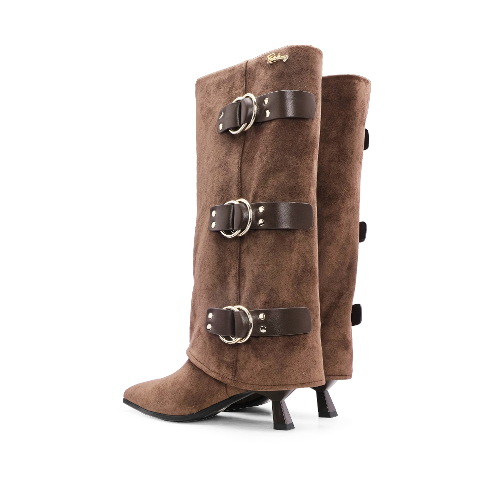 Bota Cano Alto Mulher Castanho