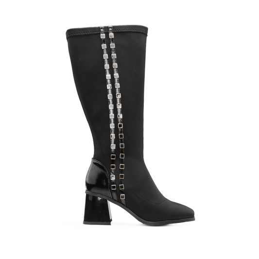 Bota Cano Alto Mulher Preto