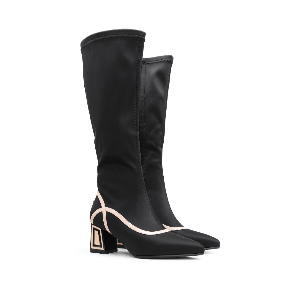 Bota Cano Alto Mulher Preto