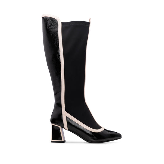 Bota Cano Alto Mulher Verniz Preto