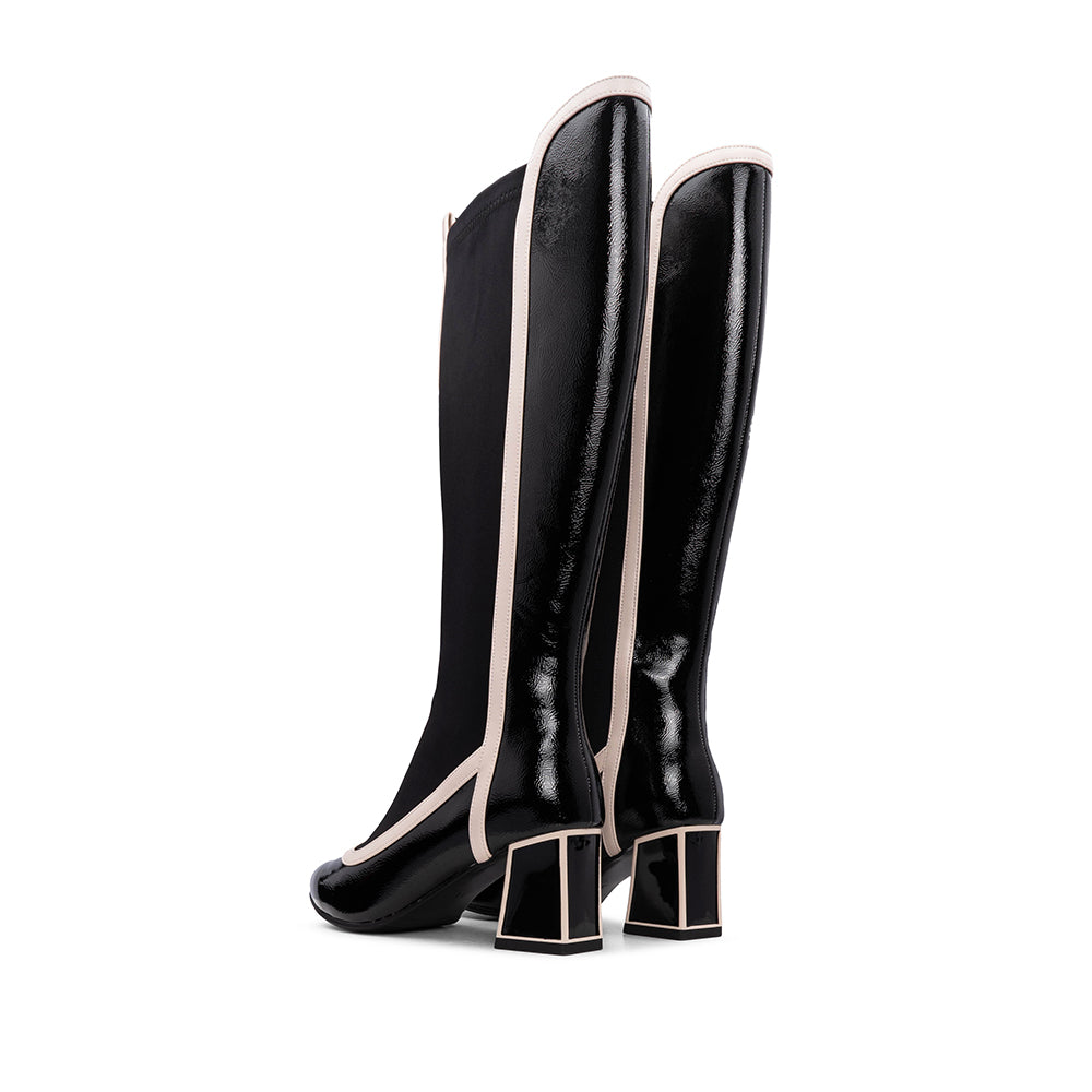 Bota Cano Alto Mulher Verniz Preto