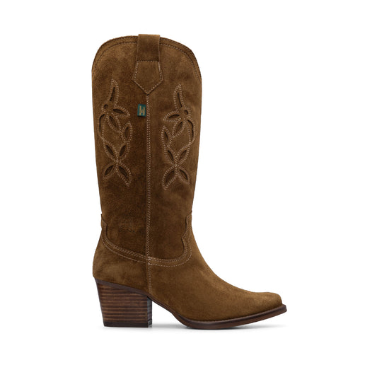 Bota Texana Mulher Camurça Camel