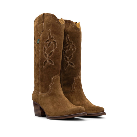 Bota Texana Mulher Camurça Camel