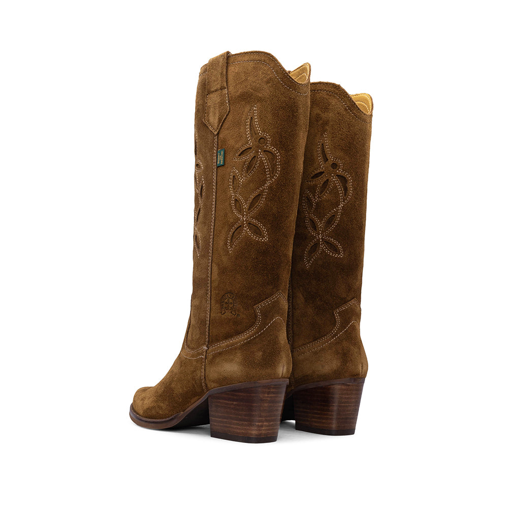 Bota Texana Mulher Camurça Camel