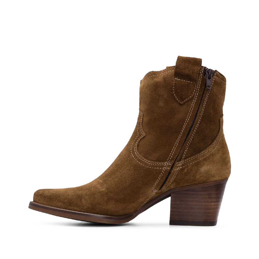 Botim Texana Mulher Camurça Camel