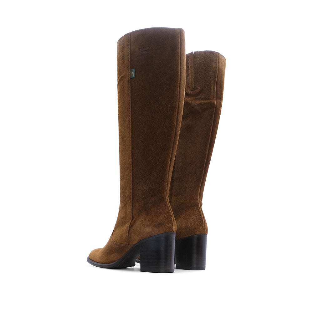 Bota Cano Alto Mulher Camurça Camel