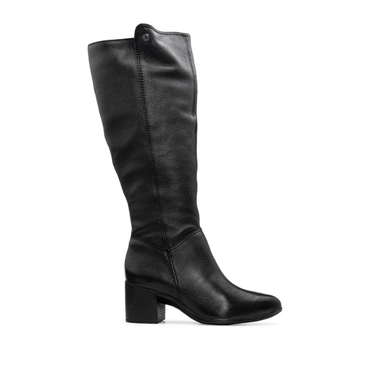 Bota Salto Médio Mulher Pele Preto