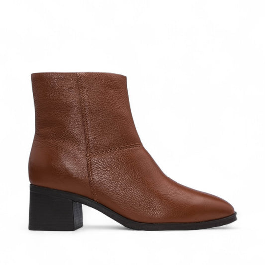 Bota Salto Médio Mulher Pele Cognac