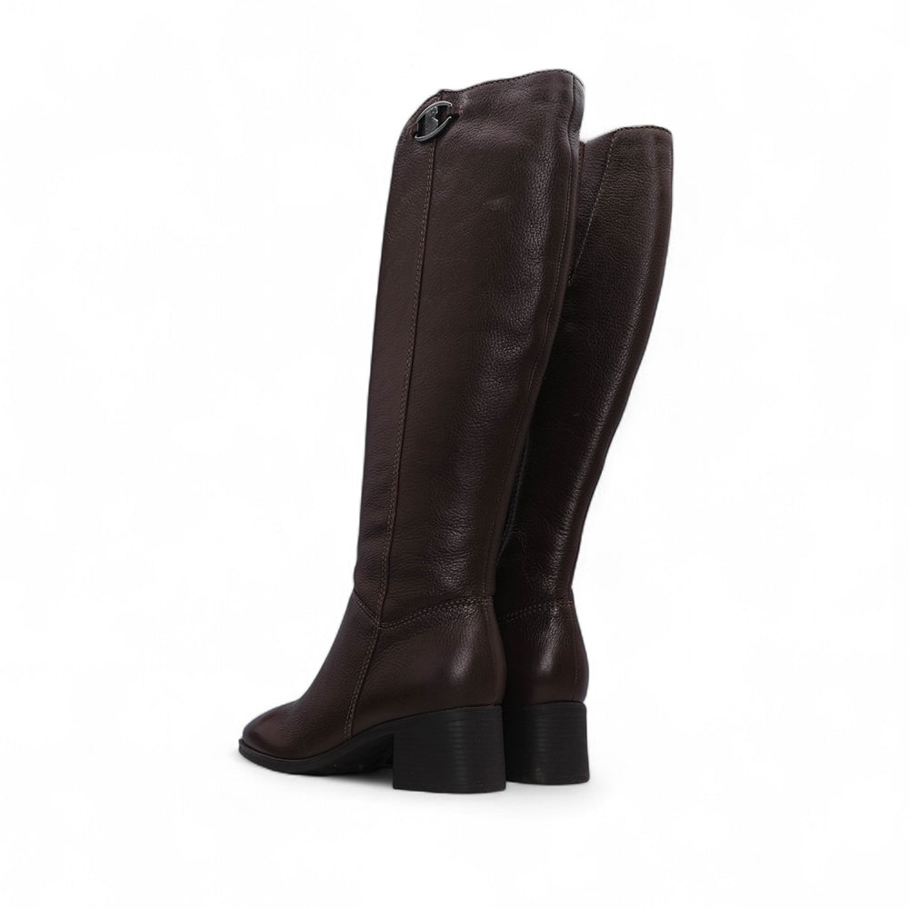 Bota Salto Médio Mulher Pele Castanho