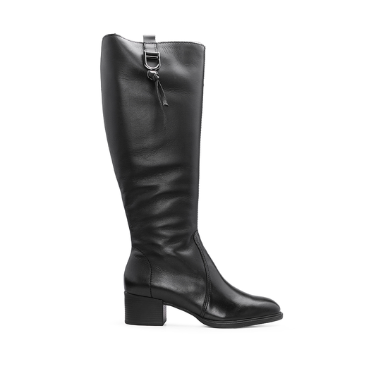 Bota Cano Alto Mulher Pele Preto