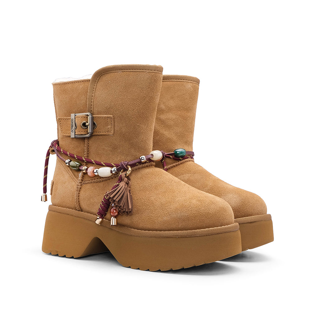 Bota Casual Mulher Camel
