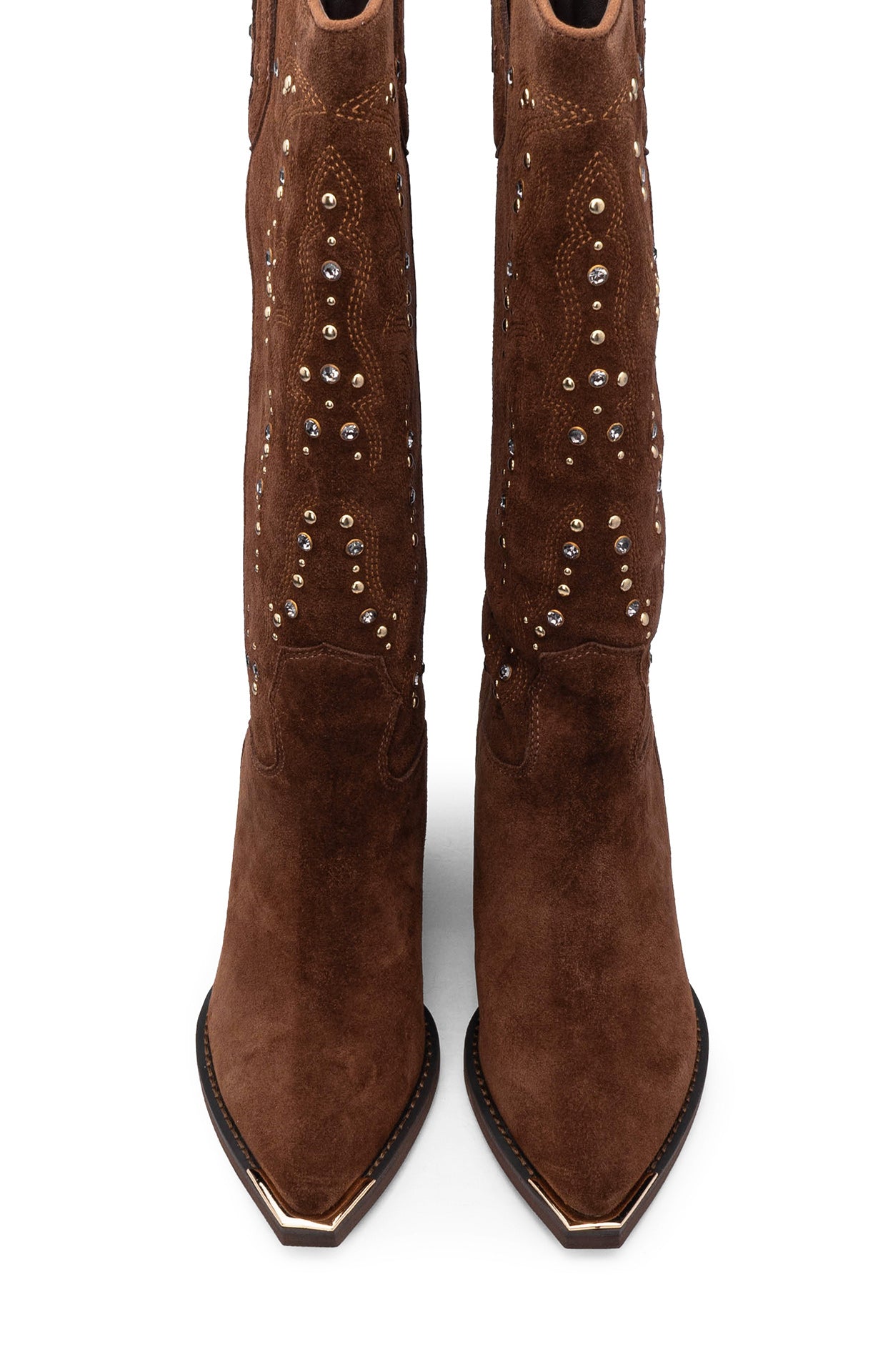 Bota Cano Alto Mulher Camurça Camel