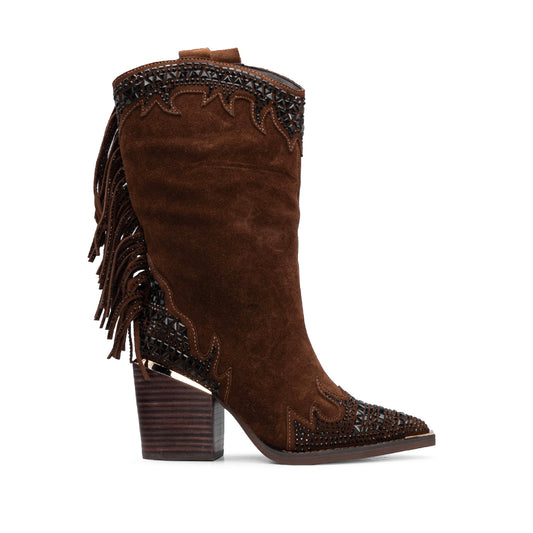 Bota Texana Mulher Camurça Camel