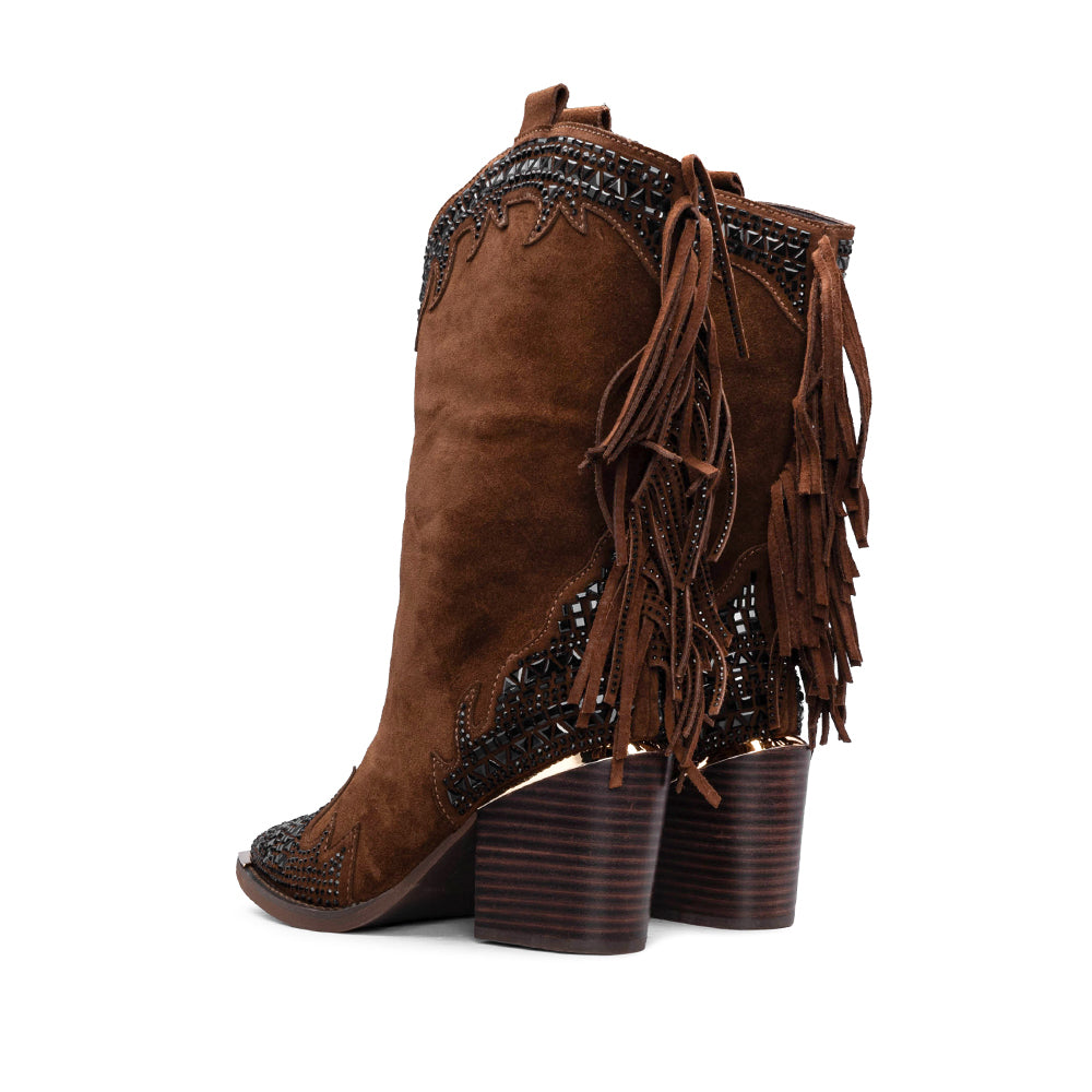 Bota Texana Mulher Camurça Camel