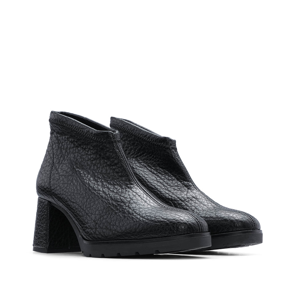 Botim Salto Alto Mulher Pele Preto