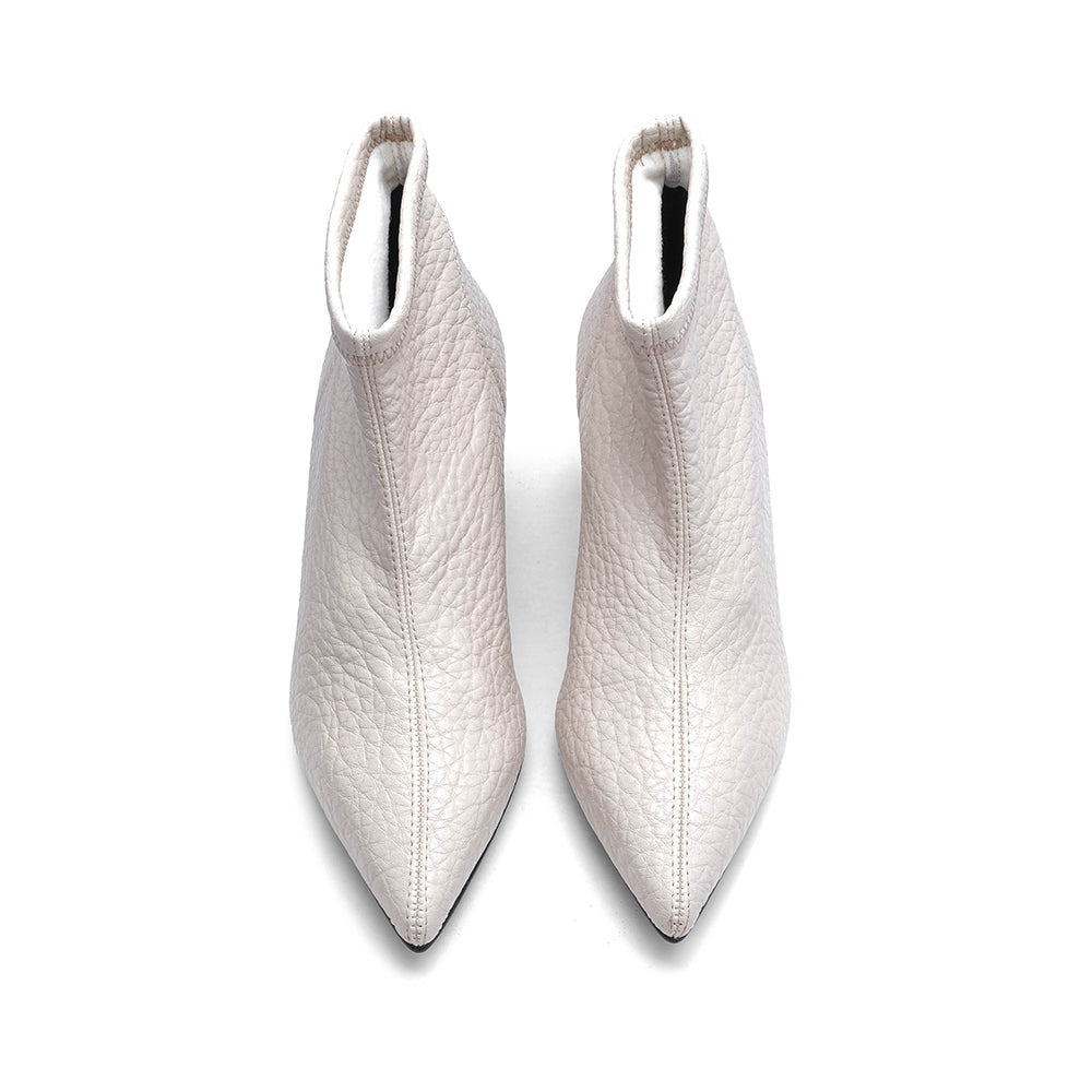 Botim Salto Alto Mulher Pele Bege