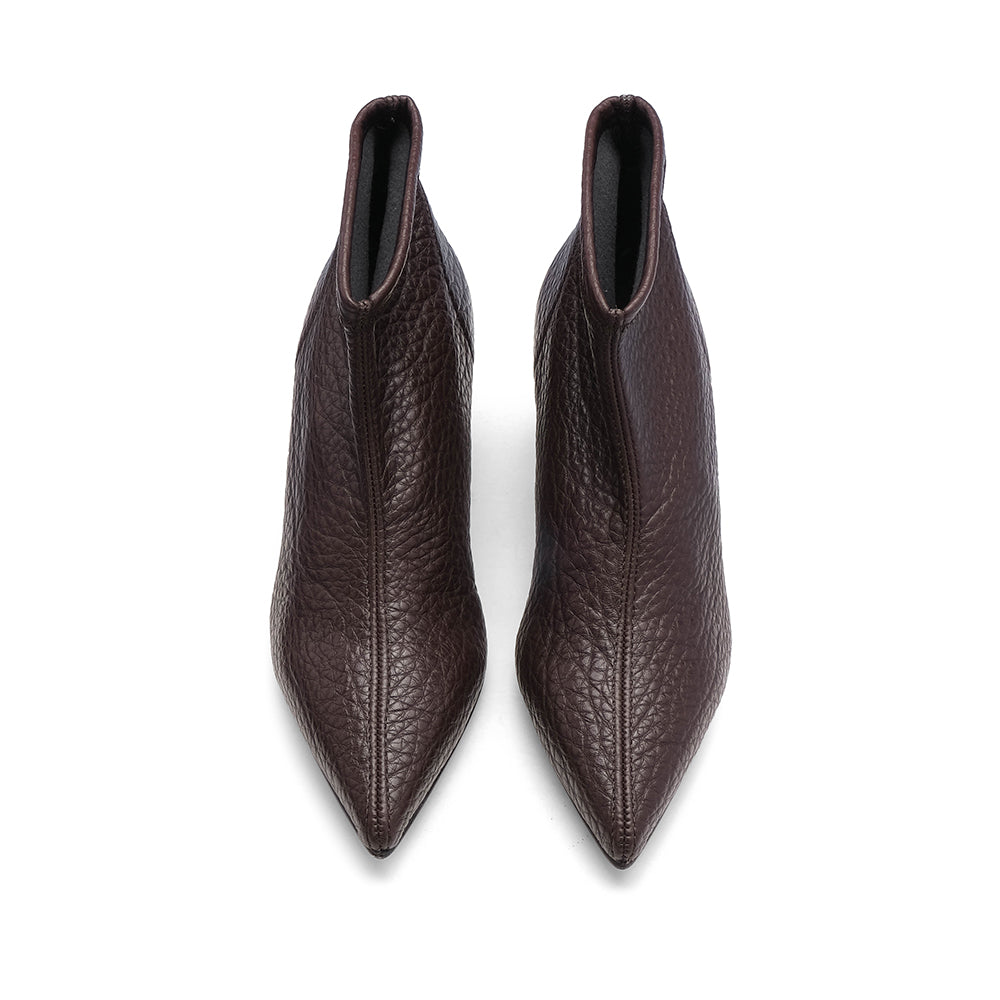 Botim Salto Alto Mulher Pele Castanho