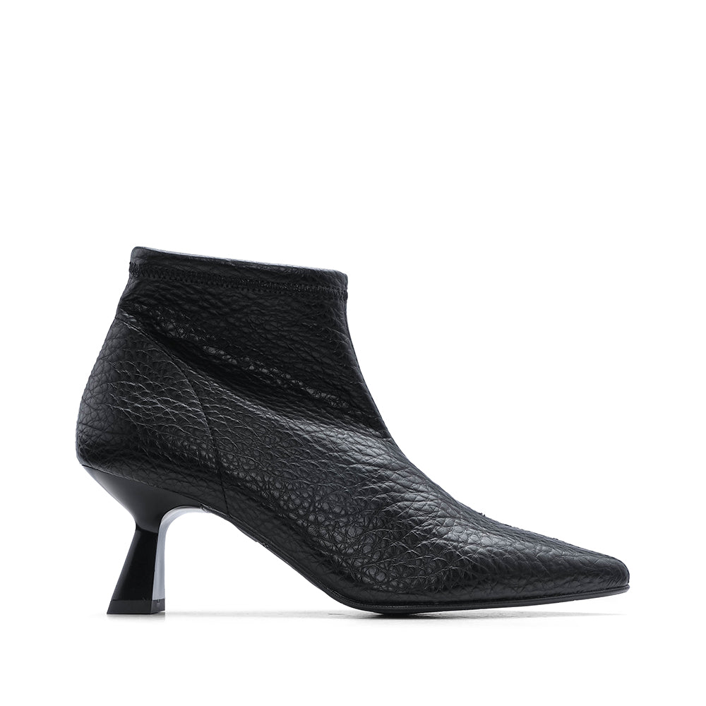 Botim Salto Alto Mulher Pele Preto