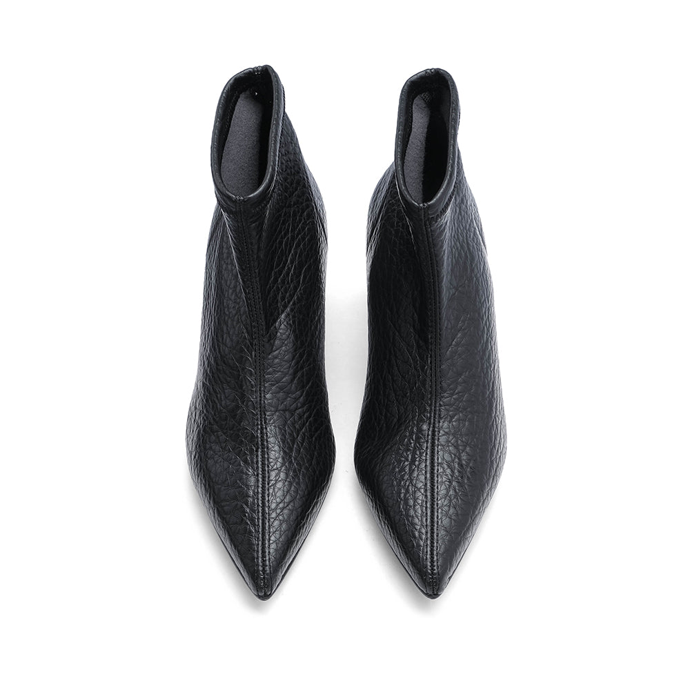 Botim Salto Alto Mulher Pele Preto